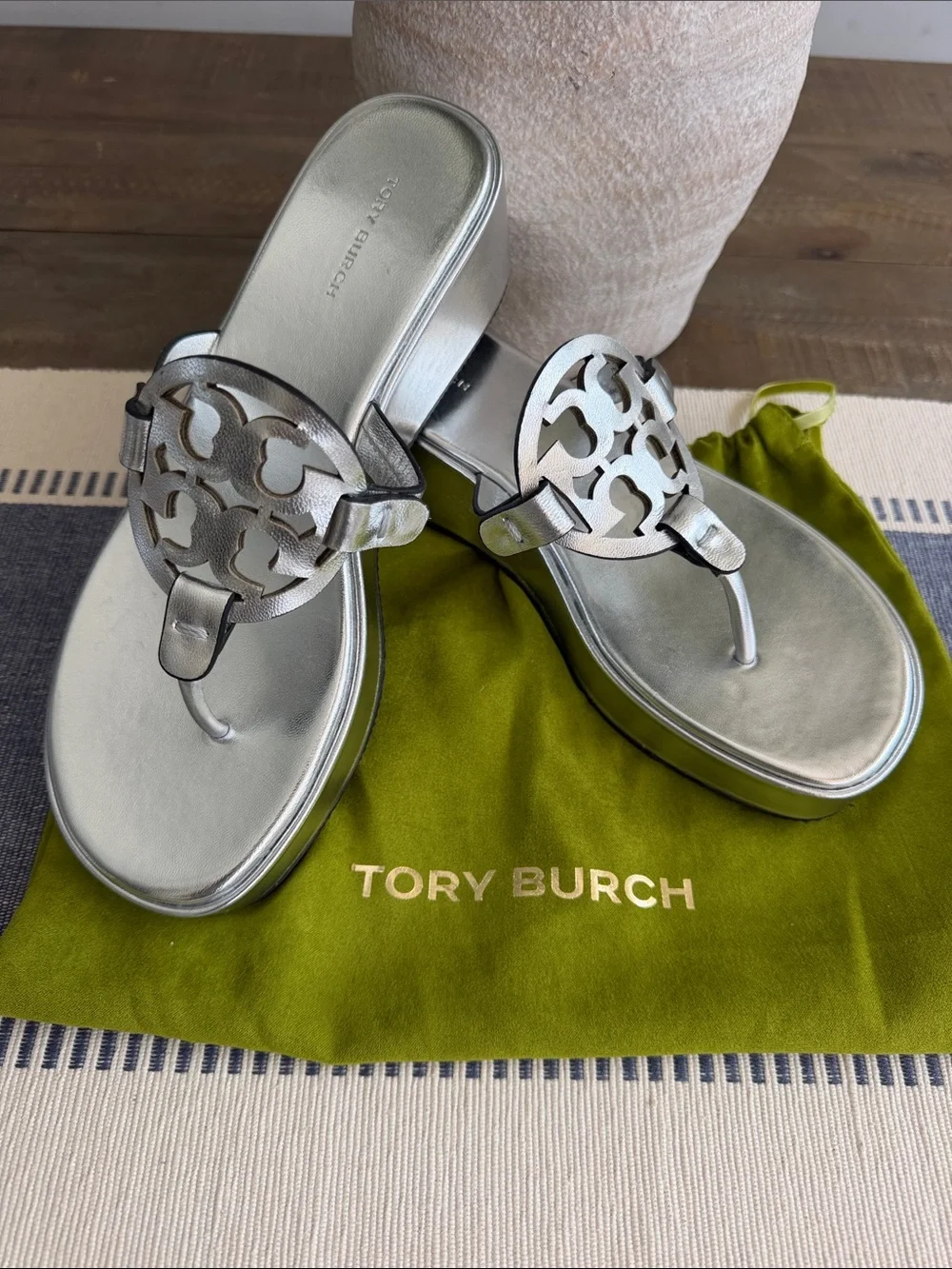 Tory Burch metallic silver